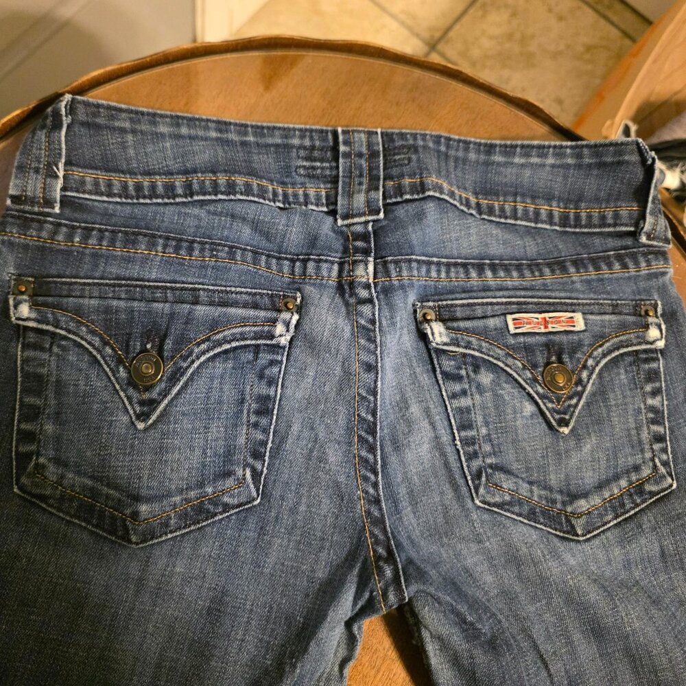 Hudson Medium Washed Soft Blue Denim w/ Flap Pockets Bootcut Jeans Size 27